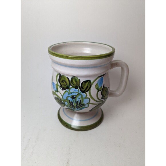 Art Pottery Floral Mug Marked HH Italy - Picture 1 of 6
